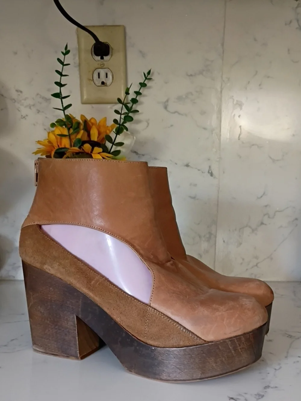 Free People Women’s Platform Ankle Boots in Light Brown